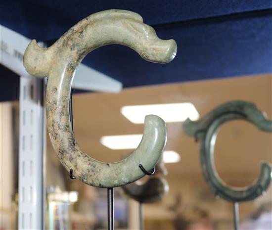 Two Chinese stone carved pendants